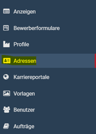 Menü Adressen
