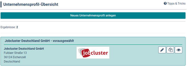 Profil Übersicht