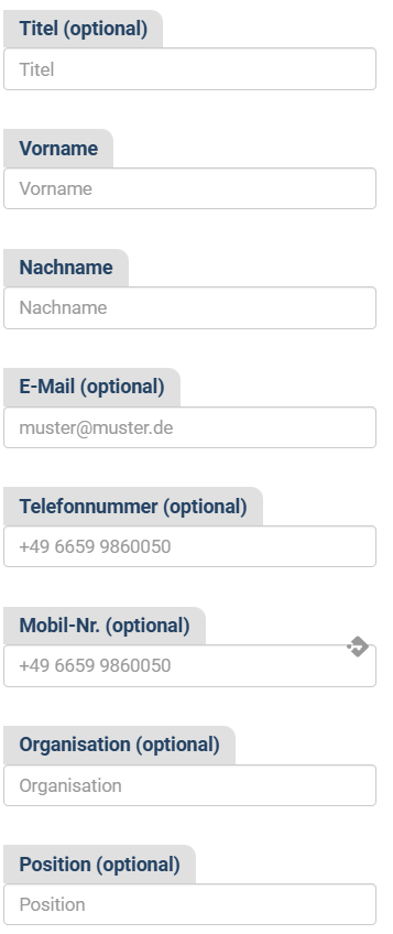 Ansprechpartner anlegen manuell